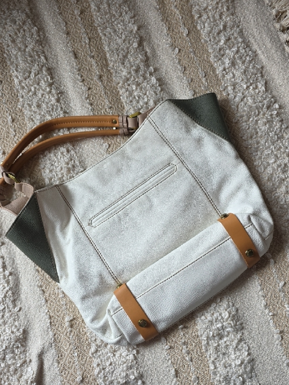 orYANY White, Taupe and Tan Leather Shoulder Bag - Picture 4 of 15